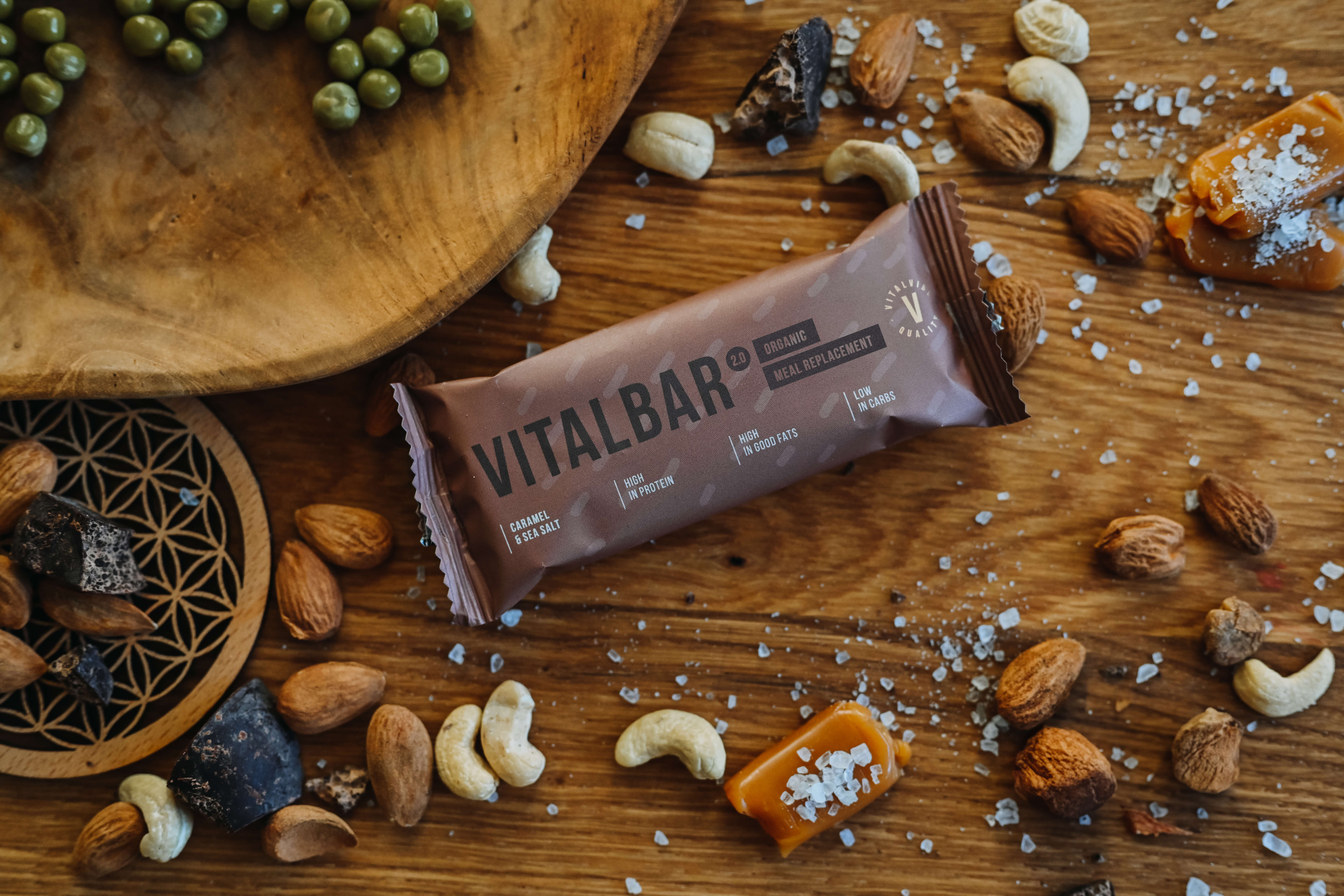 Vegan PROTEINOVÁ tyčinka VITALBAR (BIO Slaný Karamel) 3